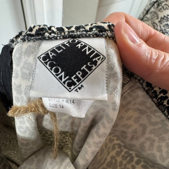 California Concepts leopard print cap sleeve mini dress.  Y2K retro. Size 14 - Picture 7 of 8